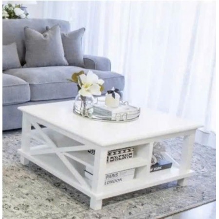 LV253-L04 : Bàn Sofa , Bàn Coffee Vuông - Màu Trắng